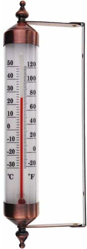 Außenthermometer mit Display in Bronze-Optik – Stilvolles Gartenthermometer für draußen, geeignet für Gewächshaus, Garag...