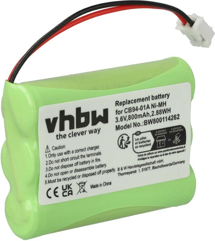 Vhbw - Akku kompatibel mit Motorola MBP36, MBP36PU, MBP35T, MBP41, MBP41BU, MBP41PU, MBP43 Babyphone Babytalker (800mAh,...