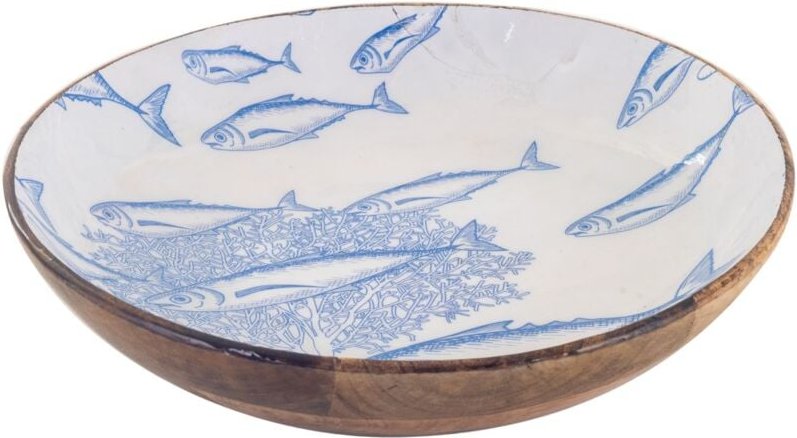 Signes Grimalt - Große dekorative Fischschale aus Holz im maritimen Stil