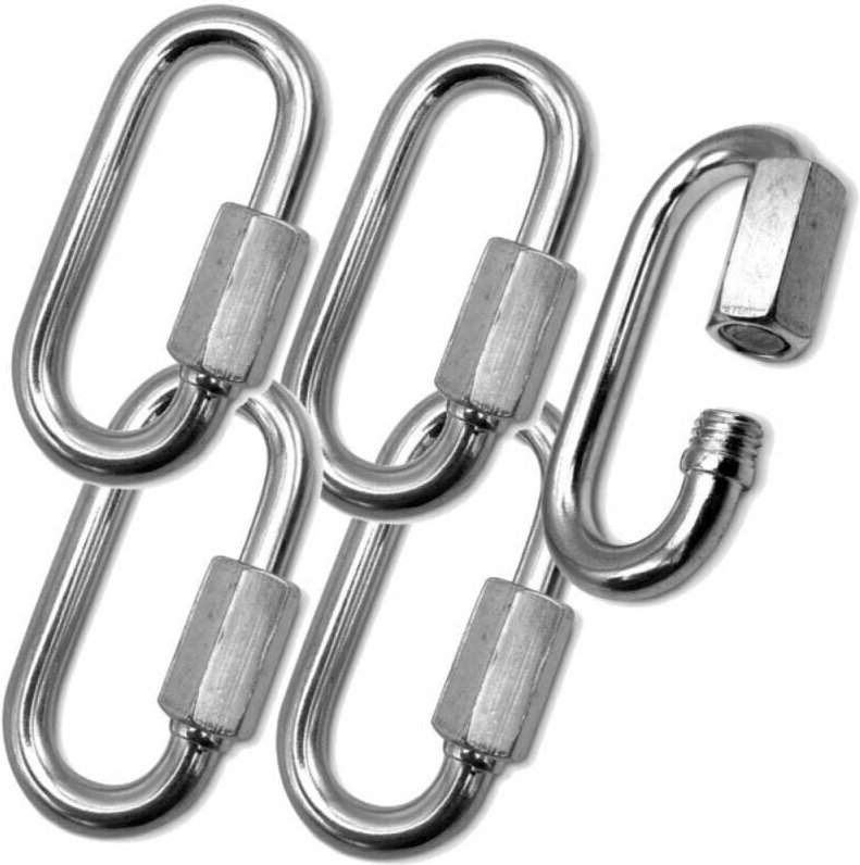 Thumbnail - Stück 7 mm D-Form 304 Edelstahl Schnellverschluss-Karabiner Mini-Schraubendreher Karabinerhaken für Wandern Camping Outd...