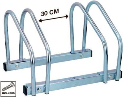 Bike Parts Fahrradständer für 2 Fahrräder zur Wand- oder Bodenmontage, platzsparend und einfach zu installieren, 395x320...