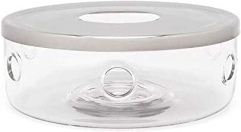 Teewärmer Glas mit Edelstahlplatte