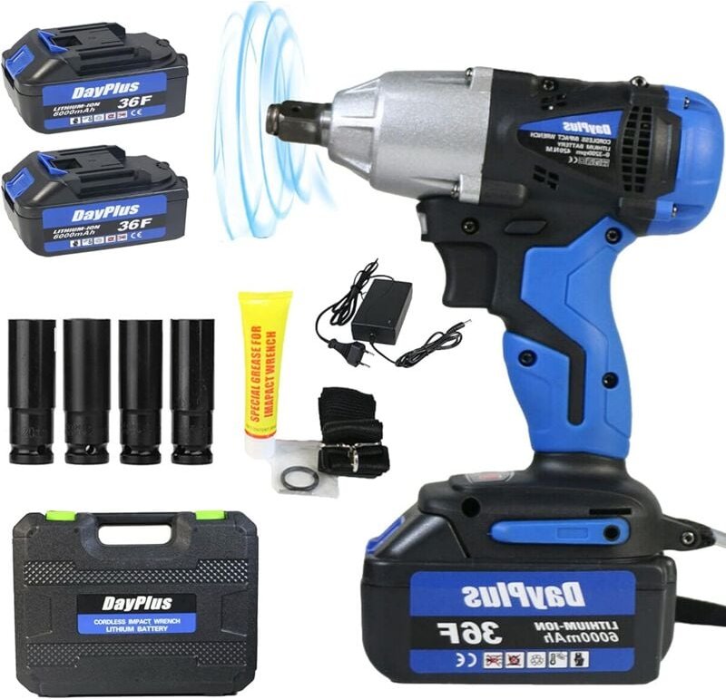 18V Akku Schlagschrauber 1/2 Zoll, 420 Nm Akku Drehschlagschrauber mit LED-Leicht, Vorwärts- und Rückwärts Drehung Schla...