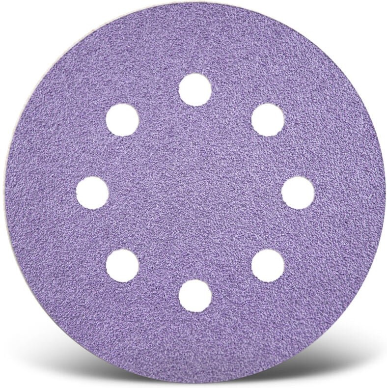 Purple hd Klett-Schleifscheiben, 115 mm, 8-Loch, f. Exzenterschleifer, Keramik-Mix (50 Stk.) K150 - Menzer