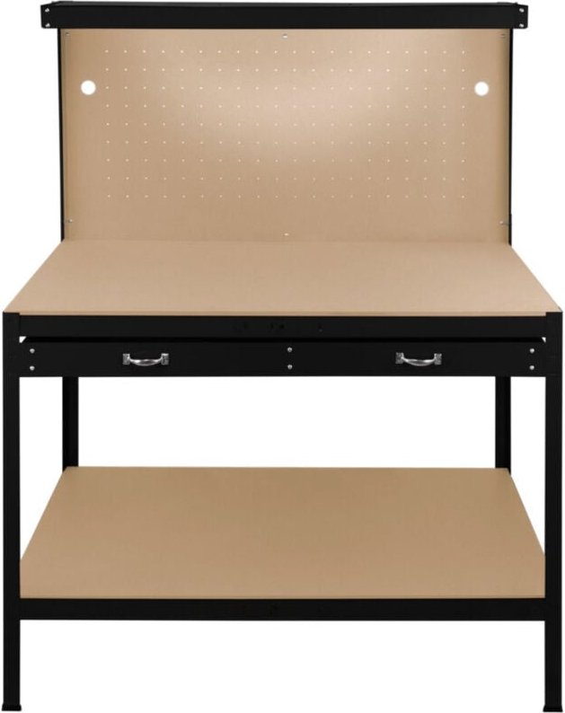 Monster Shop - Werktsich Werkbank Arbeitstisch Schwarz Werkstatt Lochwand Schublade Licht diy