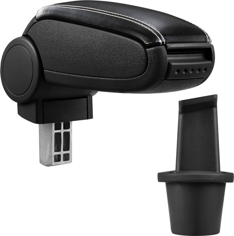 Mittelarmlehne Dacia Duster mit Staufach Kunstleder Schwarz mit weißen Nähten pro.tec