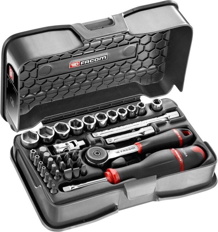 FACOM Steckschlüssel-Set 1/4 R.161B, 37-tlg., zöllig, 6-kant