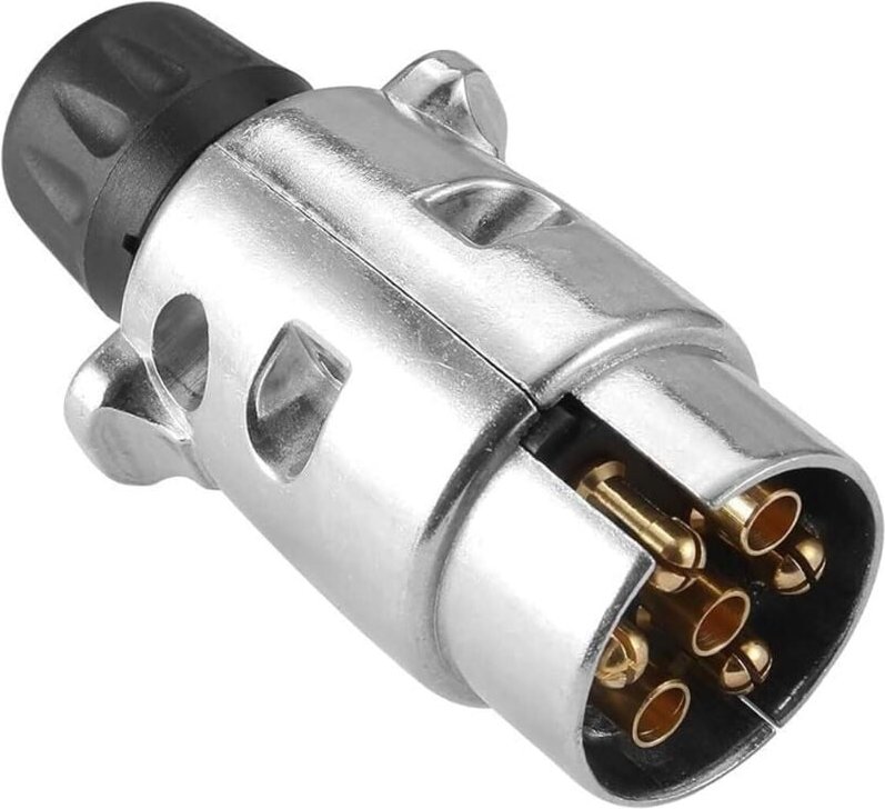7-poliger Anhängerstecker aus Metall, 7-polige Anhängerkupplungssteckdose aus Metall, 7-poliger wasserdichter elektrisch...