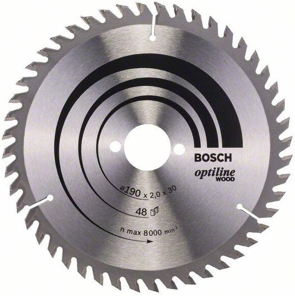 Bosch PRO Wood Kreissägeblatt, 190 x 2 x 30 mm, T48