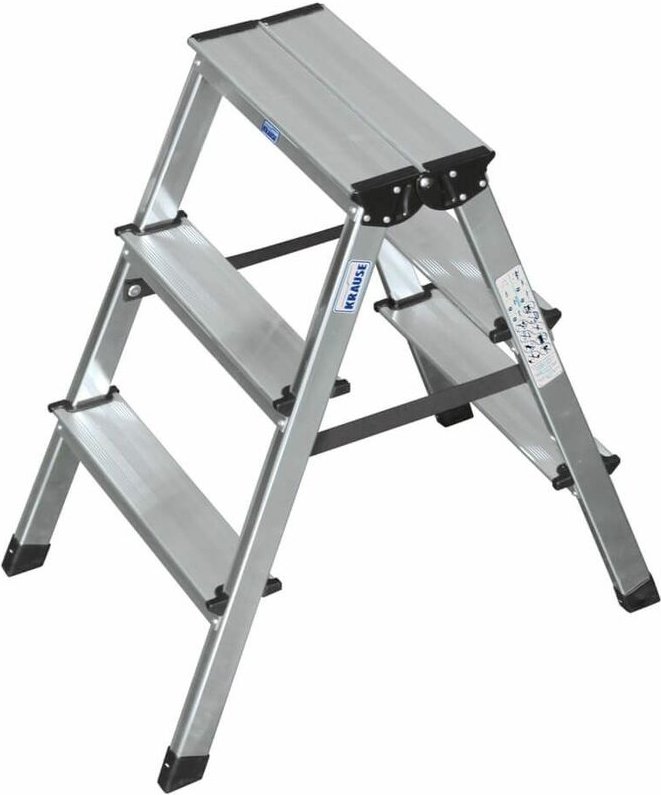 Thumbnail - Krause - Doppelleiter Stehleiter Dopplo Trittleiter 2x3 - 2x8 Stufen Stufenleiter