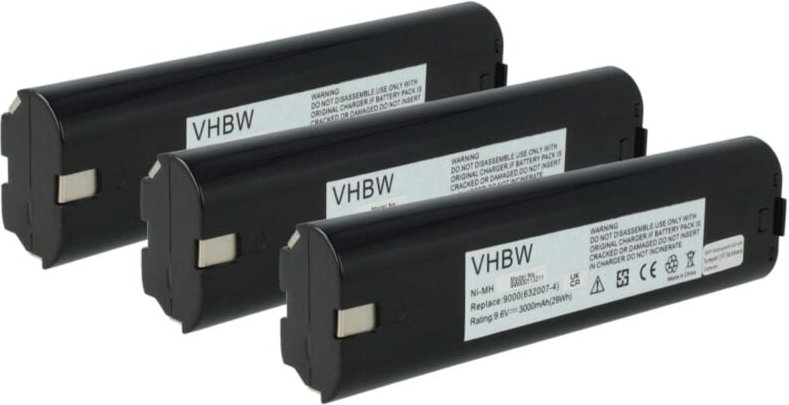 3x Akku kompatibel mit Makita 4190D, 4190DB, 4093D, 4093DW, 4300D, 4300DW, 4190DW, 4190DWD, 4000 Werkzeug (3000 mAh, NiM...