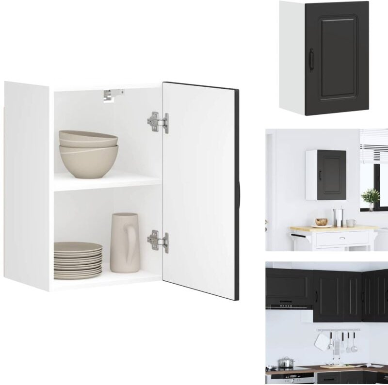 Küchen-Hängeschrank Kalmar Schwarz Holzwerkstoff - Küchen-Wandschrank - Küchen-Wandschränke - Wandschrank Küche - Küchen...