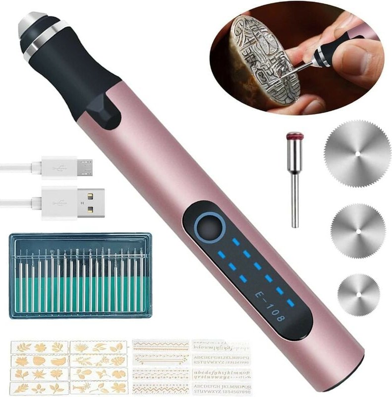 Elektrische Gravur- Gravur Carve Werkzeug, Mini Wireless Gravurstift, Roségold
