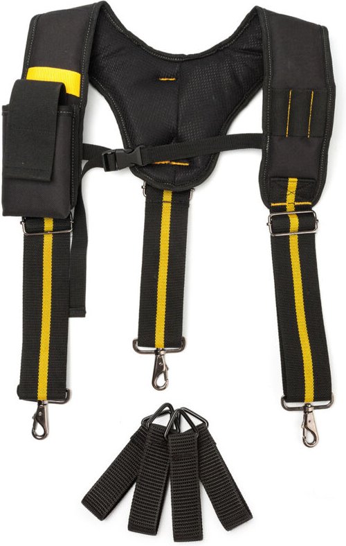 Werkzeug-Hosenträger, robuster, gepolsterter Gürtel, verstellbar, mehrere Lendenwirbelstützen, für Schreiner, Elektriker...