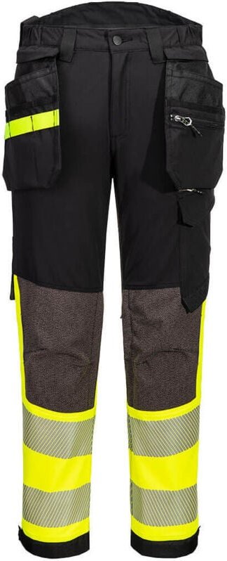 Thumbnail - Stretch-Hose EV4 Hochsichtbarkeit Klasse 1 Abnehmbare Taschen Gelb/Schwarz S - DE(40) - UK(32)