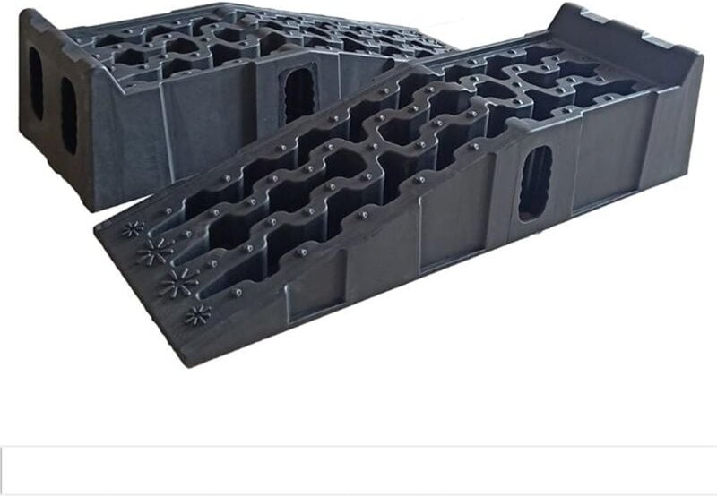 Auffahrrampe Schwerlast Hebebühne 7T Rampe Auto kfz Auffahrt Plattform Auffahrrampen Set Laderampe Auto-Rampen Kunststof...