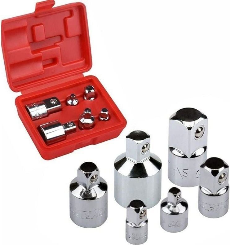 Thumbnail - 6-teiliges Steckschlüssel-Adapter- und Reduzierset 1/4, 1/4, 3/8, 1/2 Ratsche/Steckschlüssel/Verlängerungs-Umrüstsatz