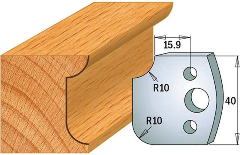 690.175 MESSERPAAR SP 40x4mm MIT KONKAV-KONVEX RADIUS R10mm