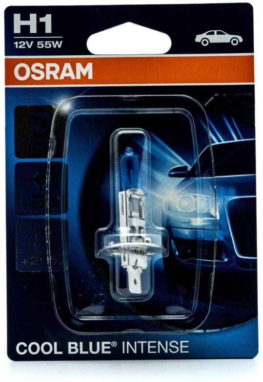 Osram Halogenlampe H1 12V 4200K Warmweiß 55W P14.5S, 1 Stück