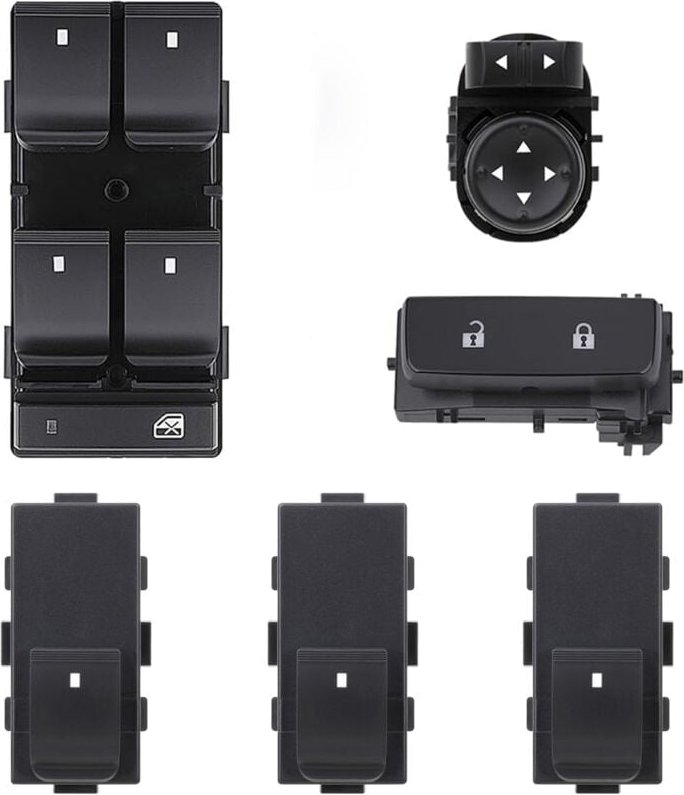 Fensterheberschalter und Tür- und Spiegelsteuertaste, kompatibel mit Chevrolet Silverado/GMC Sierra 2007–2013, ersetzt O...