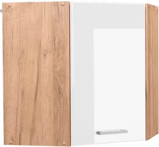 Eckhängeschrank R-Line, Weiß Hochglanz, 57 cm Vicco