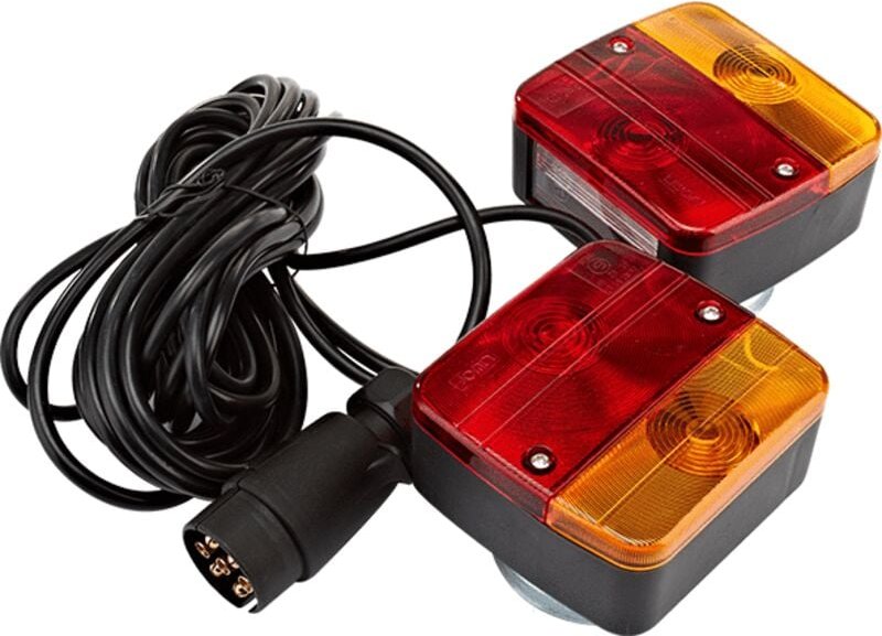 2x Anhängerleuchten 7,5m Kabel 7-polig 12V ECE geprüft Wasserdicht für PKW LKW Wohnwagen Boote Transporter Rückbeleuchtu...