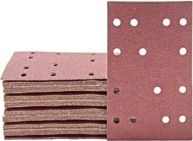 Fox Klett-Schleifblätter, 133 x 80 mm, 14-Loch, f. Schwingschleifer, Normalkorund (50 Stk.) K60 - Miotools