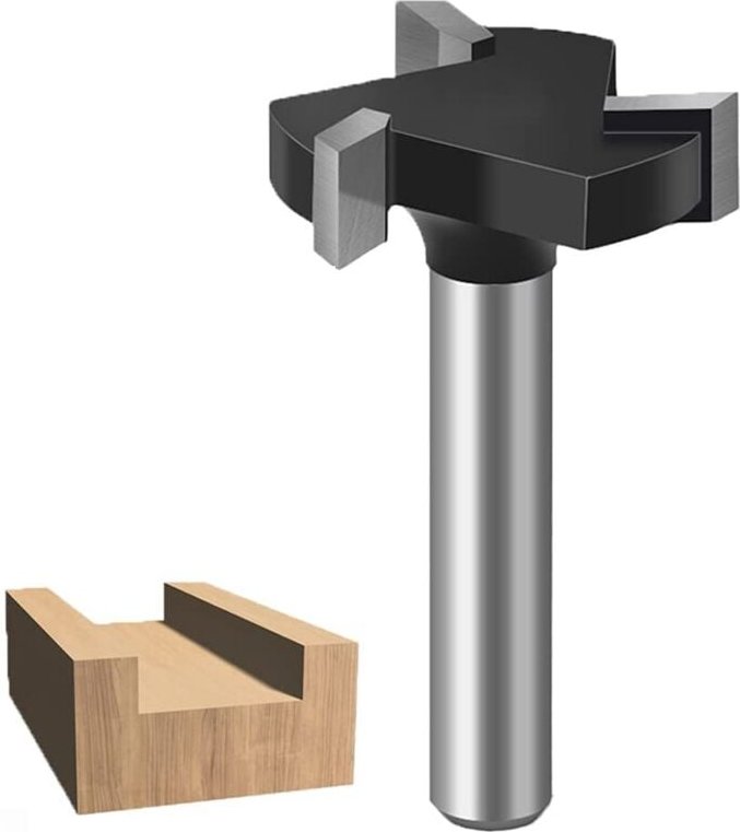 Spoilboard-Planfräser mit 6 mm Schaft, Wolframcarbid-Fräser für die Holzbearbeitung - Sollbry