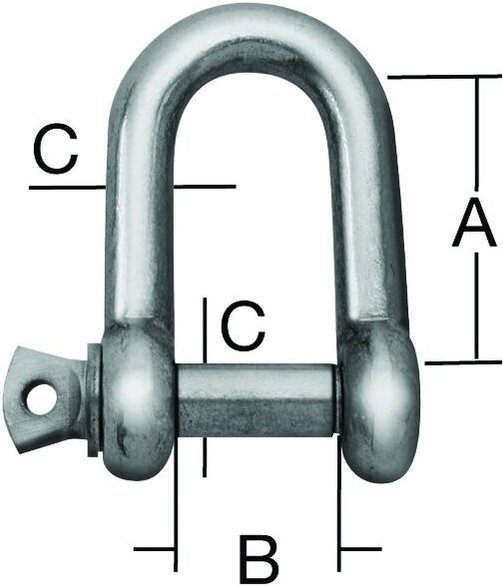 Schäkel 14X8X4 mm rf (V2A) 2 St. - Vormann