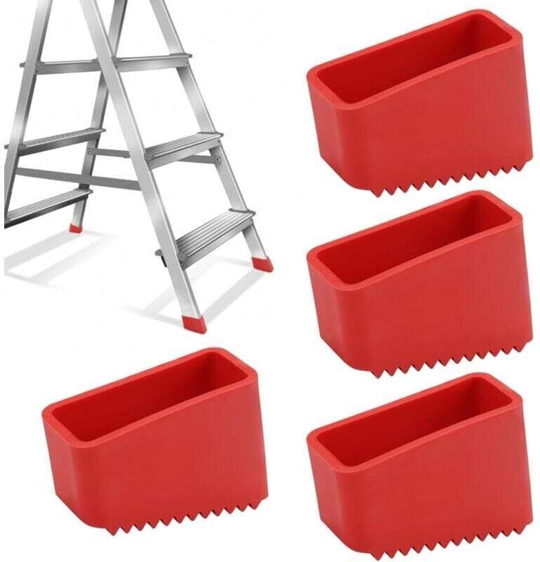 4 Stück Gummi-Leiterfußabdeckungen, 50 x 20 mm Trittleiterkappe, Trittleiterfuß, universelle Gummi-Ersatzleiterfüße für ...