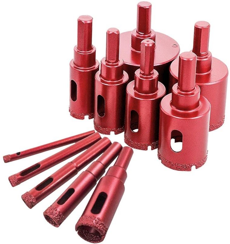 Ersandy - Diamant-Lochsägen-Set, Diamant-Kernbohrer für Fliesen/Glas/Marmor (6 mm–50 mm, 11 Stück)