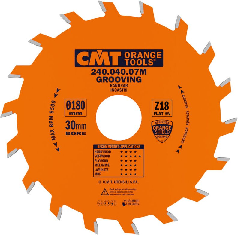 240.040.07M HW Kreissägeblatt für Verbindungen 180x4.0/3.0x30 Z18 flach
