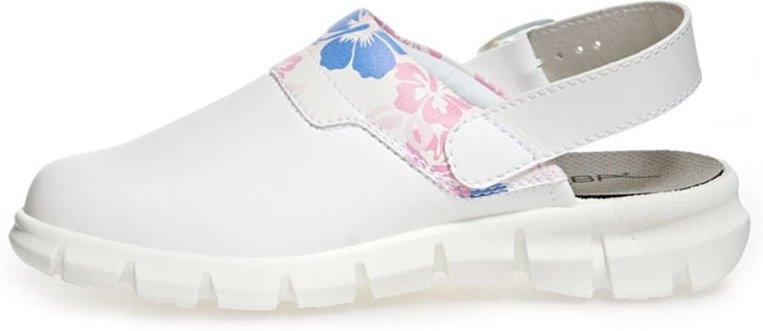 Abeba (7320) Clog Berufsschuhe Dynamic OB mit Motiv weiß 41