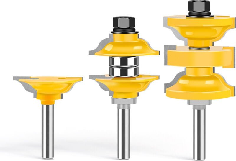 3-teiliges 8-mm-Schaft-Rundfräser-Set für Schranktüren, Schienen und Nuten, Nutfräser für Holzbearbeitung, Hartmetall-Nu...