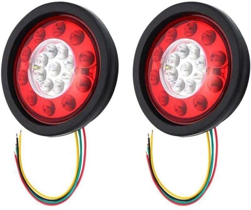 Thumbnail - Anhänger-Rücklicht, Bremslicht, Lampe, kugelförmig, gelb und rot, schwarzer Kunststoff, LKW, Anhänger, 19 LED, 10–30 V (...