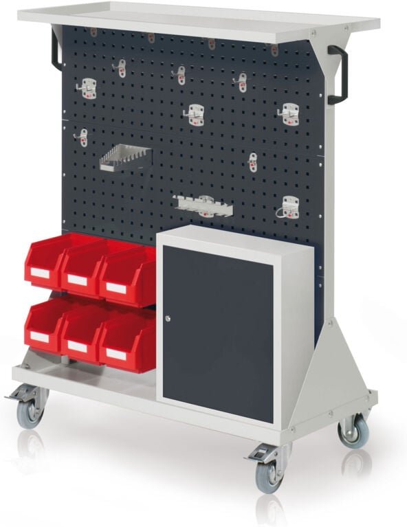 Kappes RasterMobil® mobiler Arbeitsplatzschrank Größe 3 1270x1000x500mm 29-teilig mit Auflageboden aus Stahlblech und Ei...