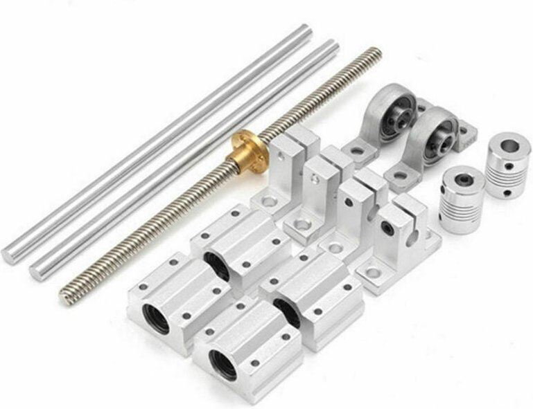 YMYNY 15 Stück/Set 400 mm optische Achse Führungsschienenlager Linearführungswellenunterstützung Trapezschraubensatz