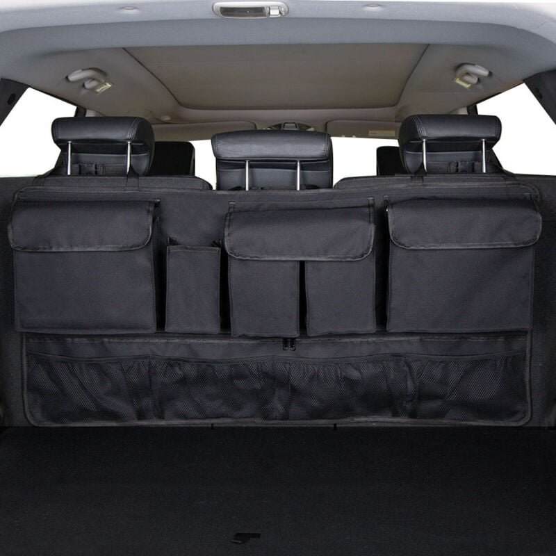 Thumbnail - Auto-Organizer, 9 Taschen mit 3 festen Verstellgurten, Kofferraum-Aufbewahrung, vielseitig einsetzbar, faltbare Auto-Auf...