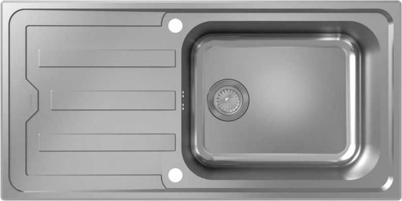 S44 Einbauspüle 500, Edelstahl, mit Abtropffläche, - Hansgrohe
