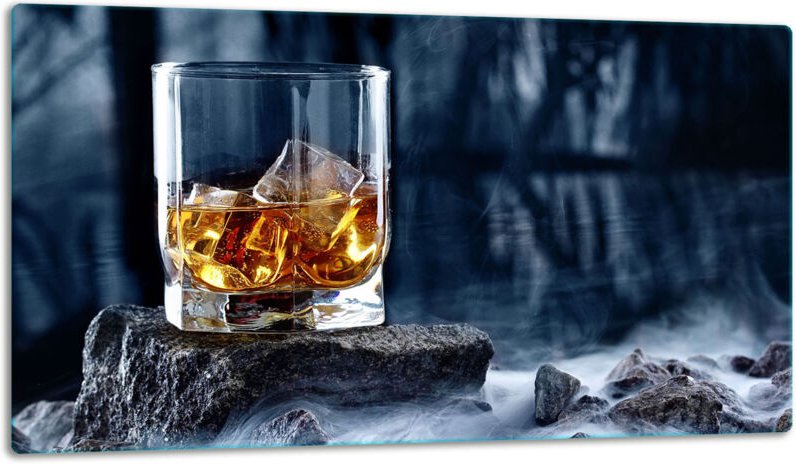 Glasschild Schneidebrett 52x30 Whisky