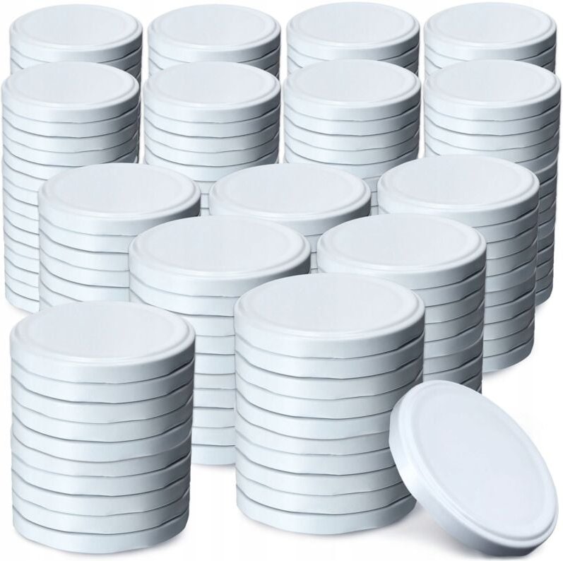 Deckel für Gläser, fi 66 mm, 200 Stück, Weiß - Kadax