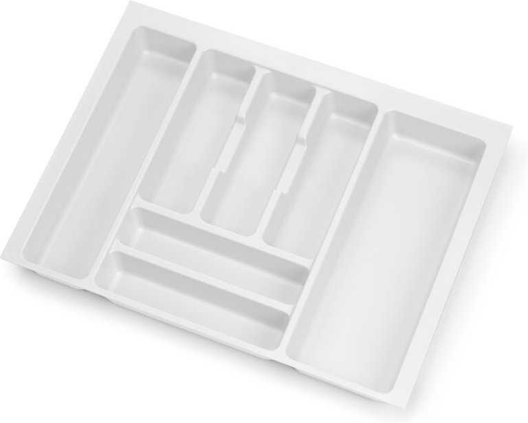 Besteckeinsatz Optima Vertex/Concept, Tiefe 500mm, Plattenstärkenstärke 16mm, Modul 600mm, Kunststoff, weiss - Emuca