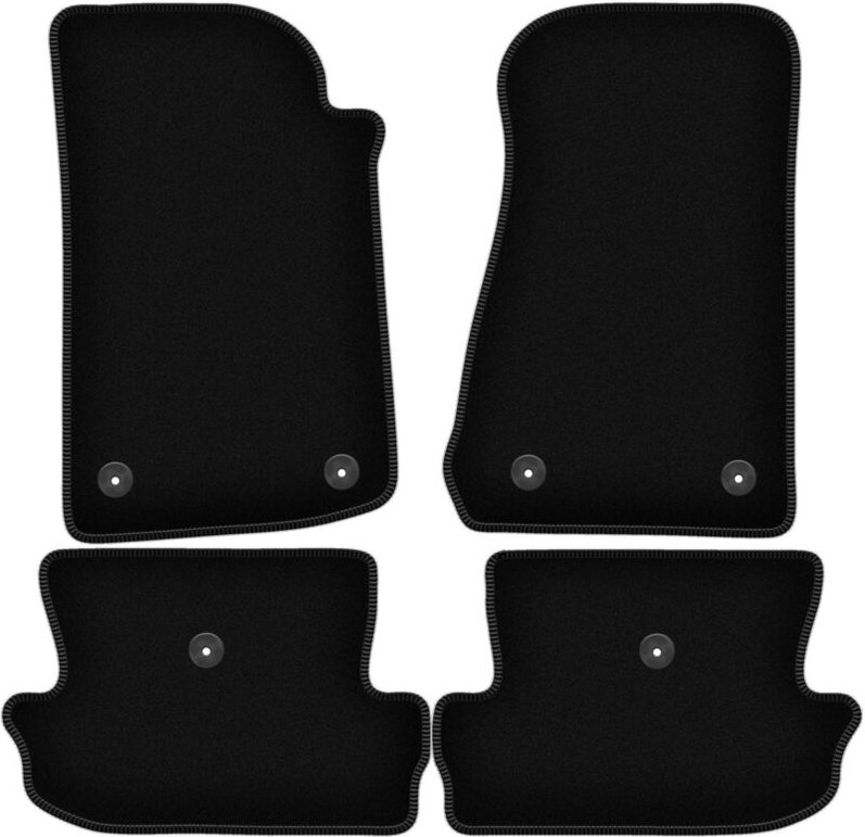 BASIC schwarze Veloursmatten für: Jeep Wrangler JL 2 Türen (2017-)