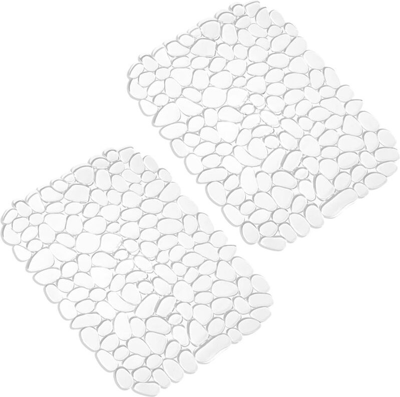 2er Set Spülbecken Schutzmatten aus PVC, 40 x 30 cm Spülbeckenmatte, Spülbeckenmatte in Kieselsteinform für den Boden de...