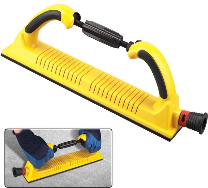 Multifunktionales Handschleifwerkzeug mit Griff und Saugnapf für 70-mm-Maschensand, verstellbarer flexibler Schleifblock...