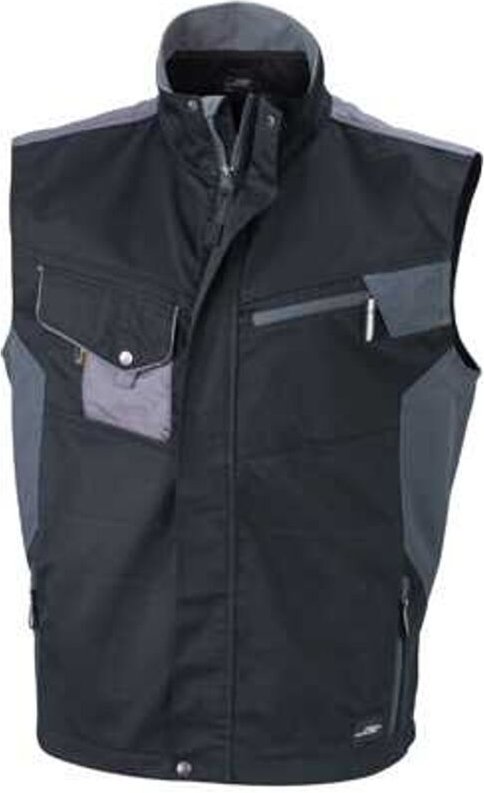 James&nicholson - Workwear Weste JN822 Gr. 6XL black/carbon