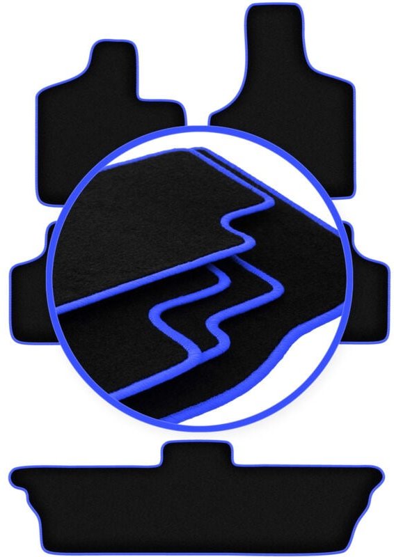 CARLUX-BLUE Autofußmatten für: Dodge Caravan / Grand Caravan III 7 Personen (2001-2007)