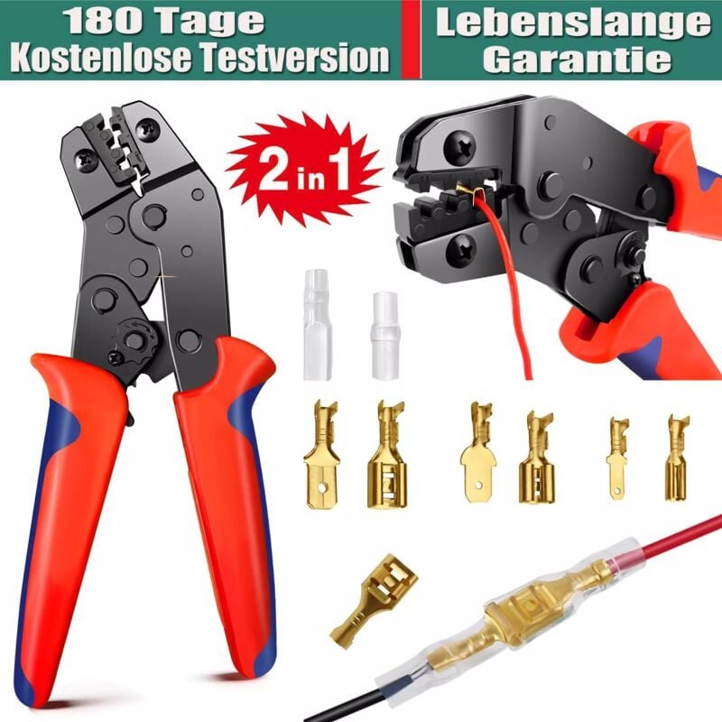 Thumbnail - Day Plus - 2IN1 crimpzange set presszange kabelschuh quetschzange multifunktionale zange