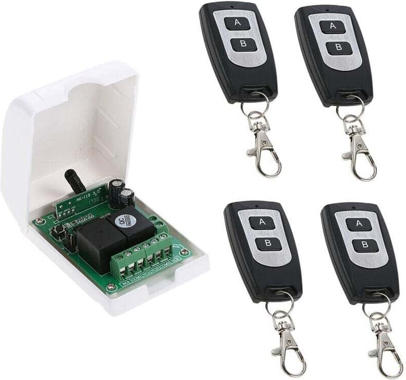 UlisemDC 12-V-DC-Motorsteuerung, 433 MHz RF-Funkfernbedienungsschalter-Relaisempfänger mit 4 Sendern, für Vorwärts- und ...