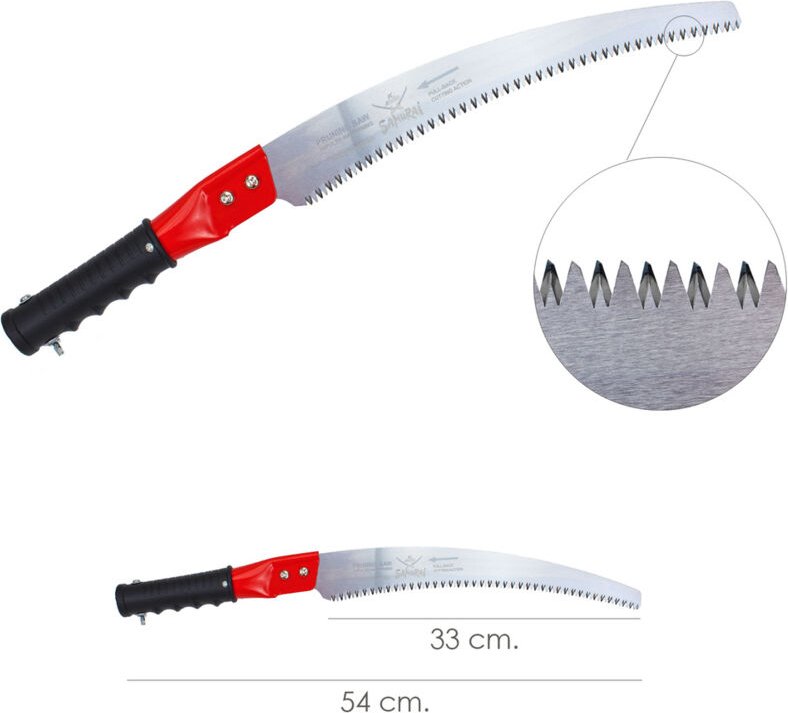 Gebogene Handsäge Samurai für Stangen 330 mm.